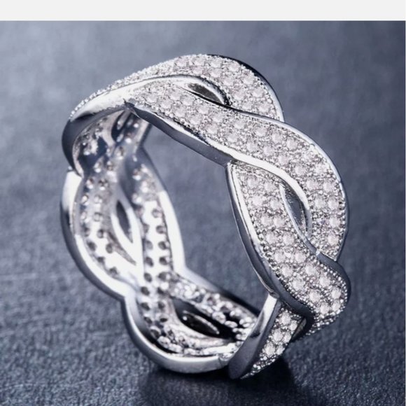 undefined Jewelry - New Infinity 925 Silver Ring Cubic Zirconia Stone